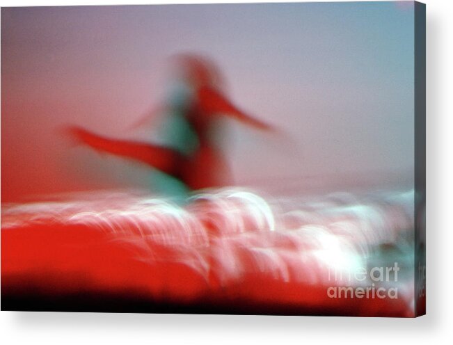 Female Acrylic Print featuring the photograph Woman Dancing in Flying Stance by Wernher Krutein