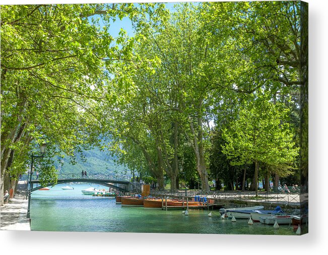 Annecy Acrylic Print featuring the photograph Wooden Boats on the Water by W Chris Fooshee
