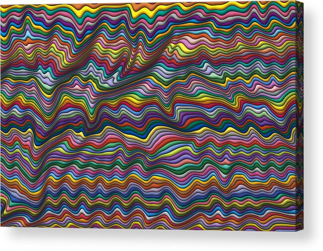 Illuminated Abstract Acrylic Print featuring the digital art Wrinkled by Becky Titus