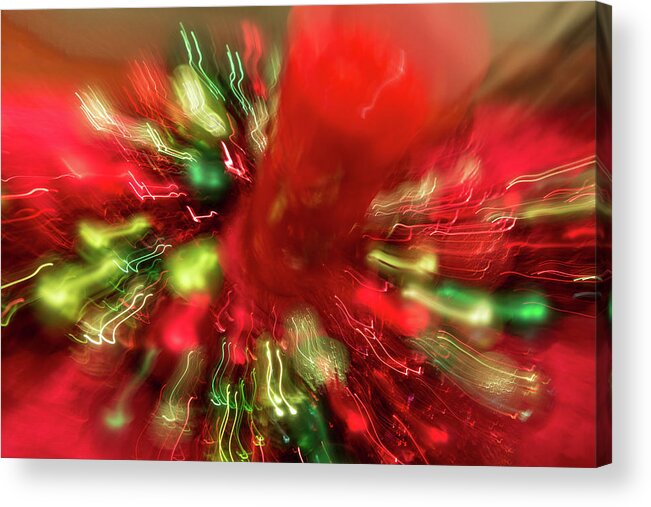 Abstract Acrylic Print featuring the photograph Xmas Burst 2 by Rebecca Cozart