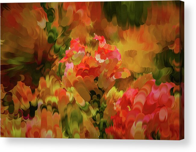 Yellow Acrylic Print featuring the digital art Yellow and orange #h6 by Leif Sohlman