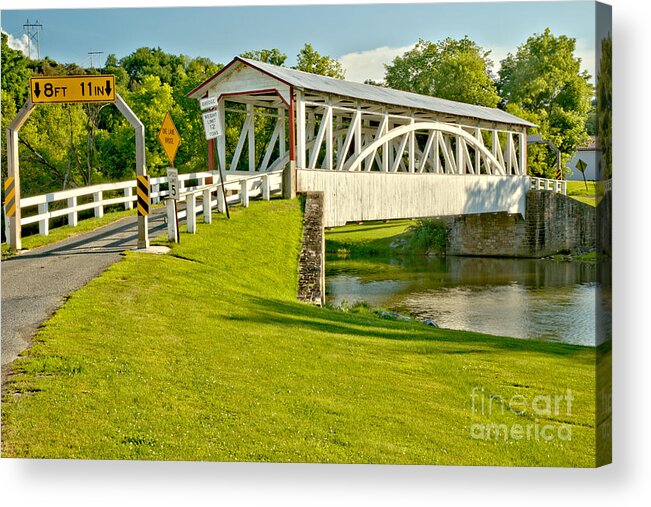 Halls Mill Covered Bridge Acrylic Print featuring the photograph Yellow Creek Covered Bridge by Adam Jewell