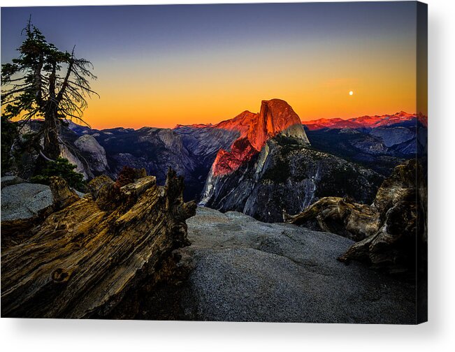 California Acrylic Print featuring the photograph Yosemite National Park Glacier Point Half Dome Sunset by Scott McGuire