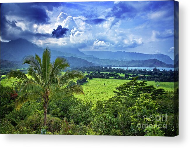Kauai Acrylic Print featuring the photograph You can take a crappy shot of paradise in Hanalei Bay, Kauai, Hawaii by Sam Antonio