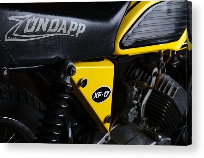 Zundapp Acrylic Print featuring the photograph Classic Zundapp bike XF-17 side view by Angelo DeVal