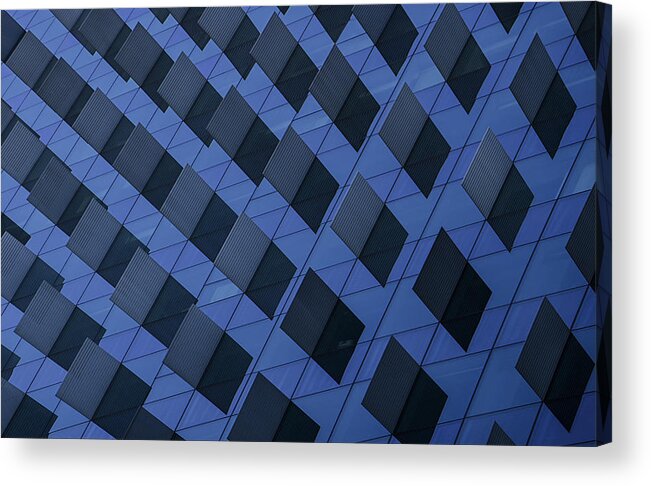 Blue Acrylic Print featuring the photograph /-/-/ #1 by Carlos Pardo
