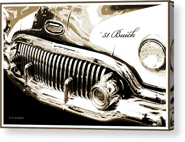 Antique Car Acrylic Print featuring the photograph 1951 Buick Super, Digital Art by A Macarthur Gurmankin