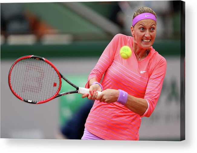 Tennis Acrylic Print featuring the photograph 2015 French Open - Day Three #1 by Clive Brunskill