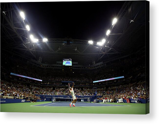 Steve Darcis Acrylic Print featuring the photograph 2015 U.s. Open - Day 4 #1 by Al Bello
