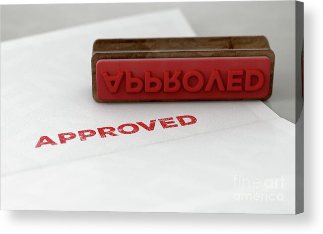Approve Acrylic Print featuring the digital art Approved Stamp And Form #1 by Allan Swart