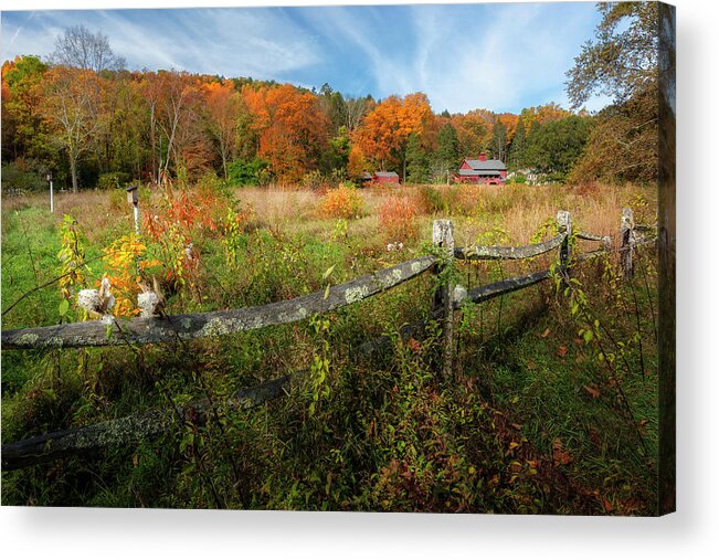 New England Fall Foliage Acrylic Print featuring the photograph Autumn Country #1 by Bill Wakeley