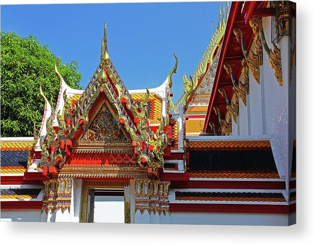 Bangkok Acrylic Print featuring the photograph Bangkok, Thailand - Wat Phra Kaew - Temple of the Emerald Buddha #1 by Richard Krebs