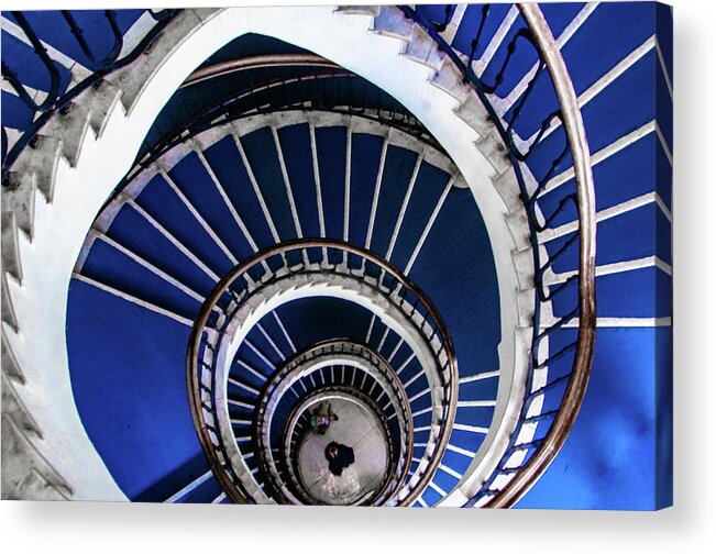 Spiral Staircase Acrylic Print featuring the photograph Blue Heaven #1 by Tito Slack