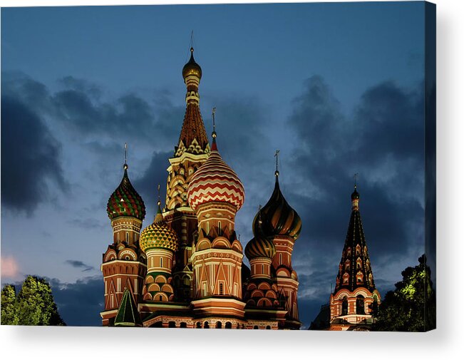 Built Structure Acrylic Print featuring the photograph Cathedral Of Saint Basil The Blessed In #1 by Izzet Keribar