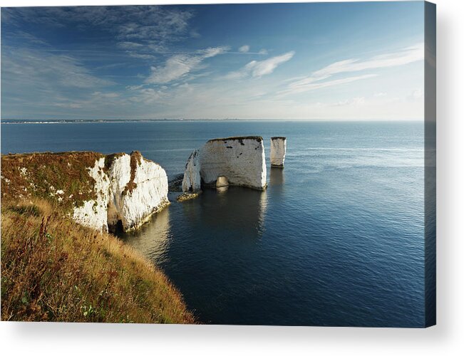 Scenics Acrylic Print featuring the photograph Chalk Cliffs And Sea Stacks by James Osmond