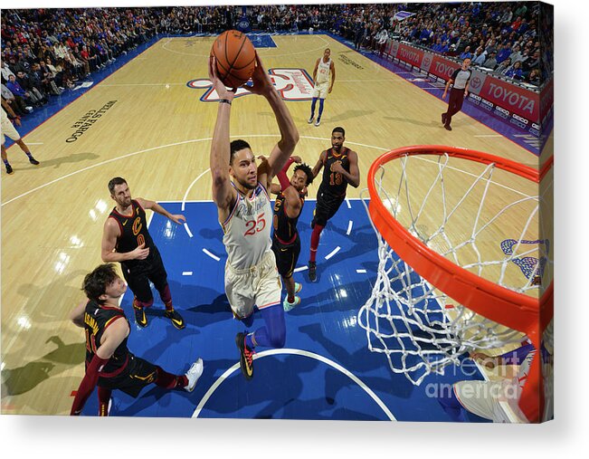 Ben Simmons Acrylic Print featuring the photograph Cleveland Cavaliers V Philadelphia 76ers by Jesse D. Garrabrant