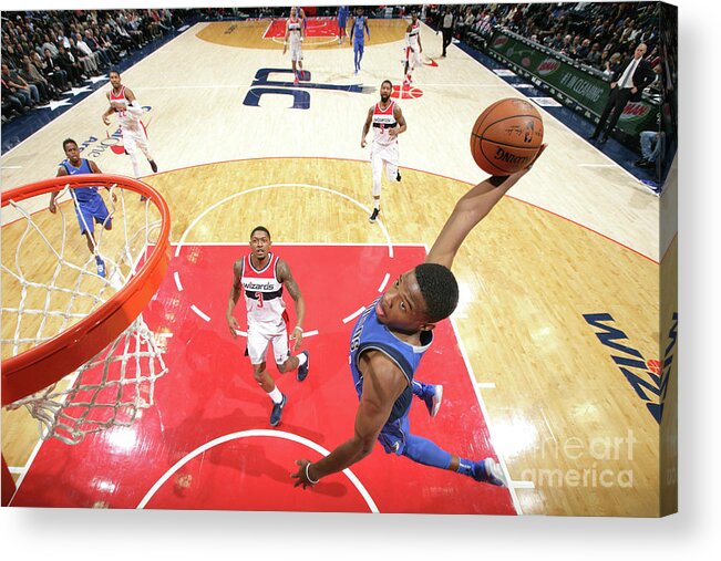 Nba Pro Basketball Acrylic Print featuring the photograph Dallas Mavericks V Washington Wizards by Ned Dishman