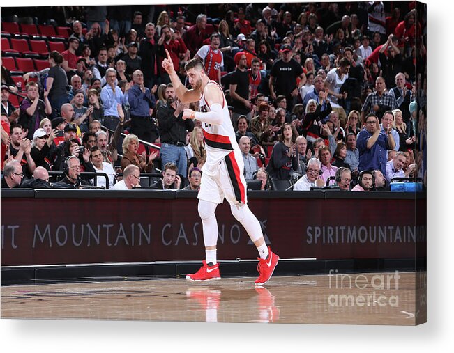 Jusuf Nurkić Acrylic Print featuring the photograph Denver Nuggets V Portland Trail Blazers #1 by Sam Forencich