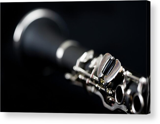 Clarinet Acrylic Print featuring the photograph Detail Of A Clarinet #1 by Junior Gonzalez