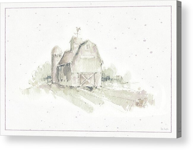 Architecture Acrylic Print featuring the painting Farm Friends Xv Barn Neutral #1 by Lisa Audit