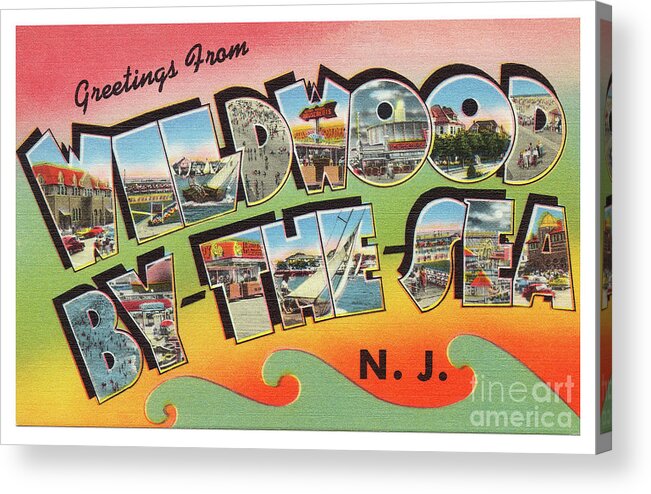 Lbi Acrylic Print featuring the photograph Wildwood Greetings - Version 3 by Mark Miller