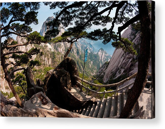 Chinese Culture Acrylic Print featuring the photograph Huang Shan Landscape, China #1 by Mint Images/ Art Wolfe