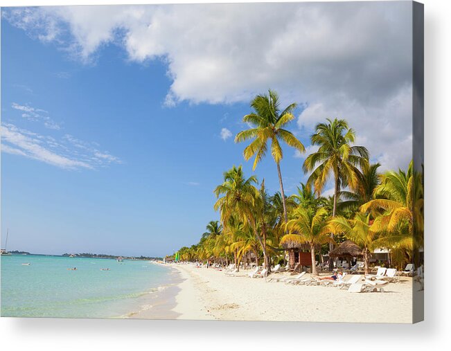 Water's Edge Acrylic Print featuring the photograph Idyllic White Sand Beach, Negril #1 by Douglas Pearson