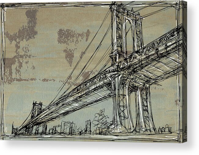 Landscapes Acrylic Print featuring the painting Kinetic City Sketch II #1 by Ethan Harper