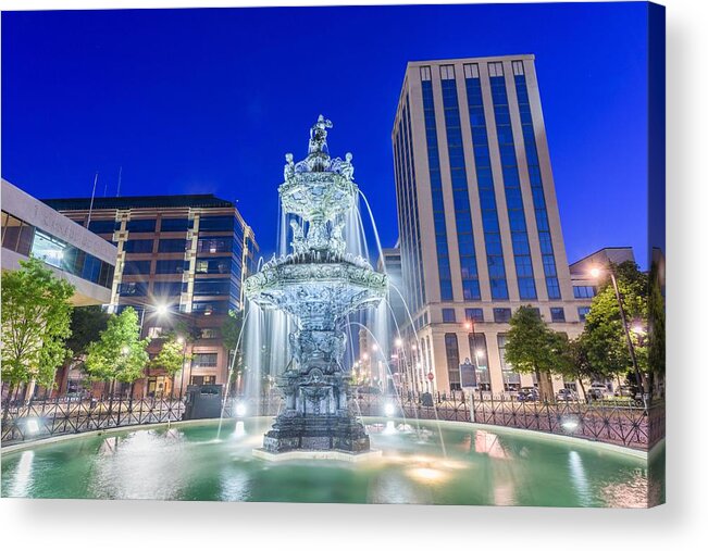 Landscape Acrylic Print featuring the photograph Montgomery, Alabama, Usa Fountain #1 by Sean Pavone