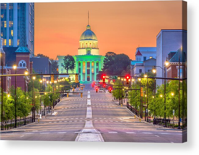 Landscape Acrylic Print featuring the photograph Montgomery, Alabama, Usa With The State #1 by Sean Pavone