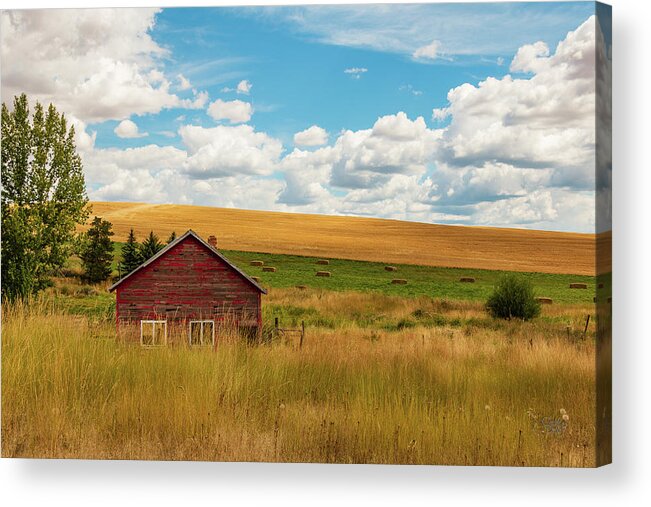 Landscapes Acrylic Print featuring the photograph Old Red Paint #1 by Claude Dalley