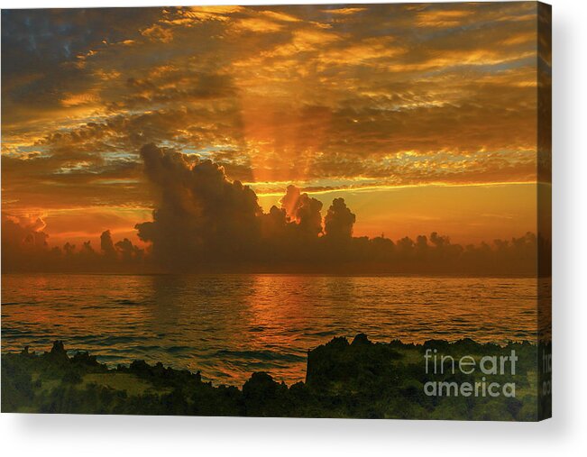 Sun Acrylic Print featuring the photograph Orange Sun Rays #2 by Tom Claud
