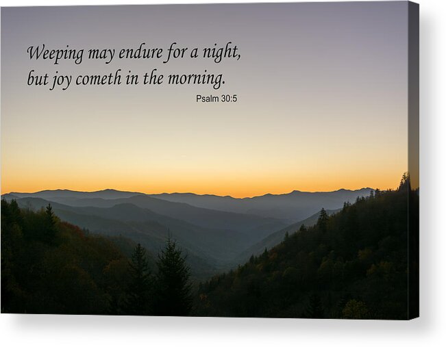 Great Acrylic Print featuring the photograph Psalm 30 Sunrise #2 by Douglas Wielfaert