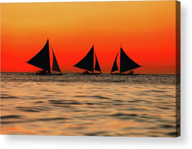 Scenics Acrylic Print featuring the photograph Sailing At Sunset #1 by Vuk8691