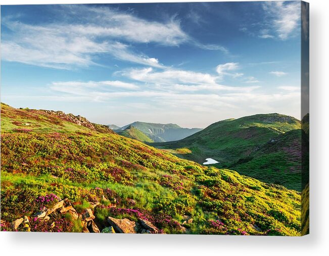 Landscape Acrylic Print featuring the photograph Small Heart-shaped Mountain Lake #1 by Ivan Kmit