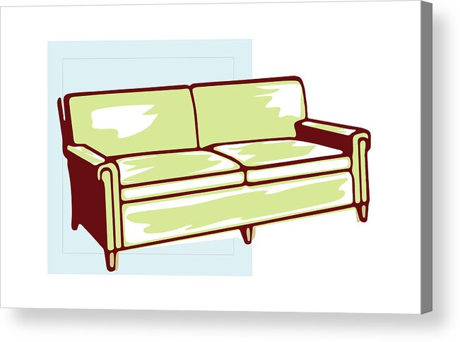 Campy Acrylic Print featuring the drawing Sofa #1 by CSA Images