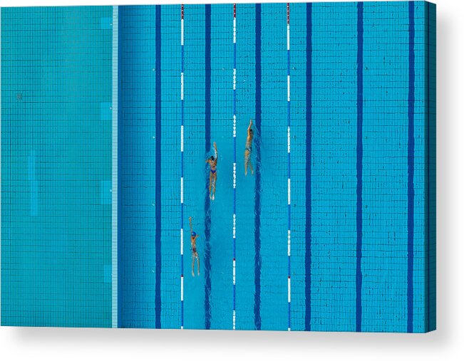 Aerial Acrylic Print featuring the photograph Swimming Pool #1 by Jure Kravanja