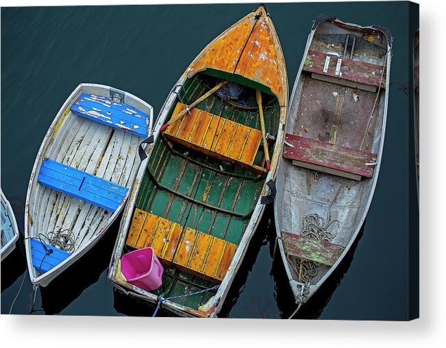Bucket Acrylic Print featuring the photograph Three Boats #1 by Garry Gay