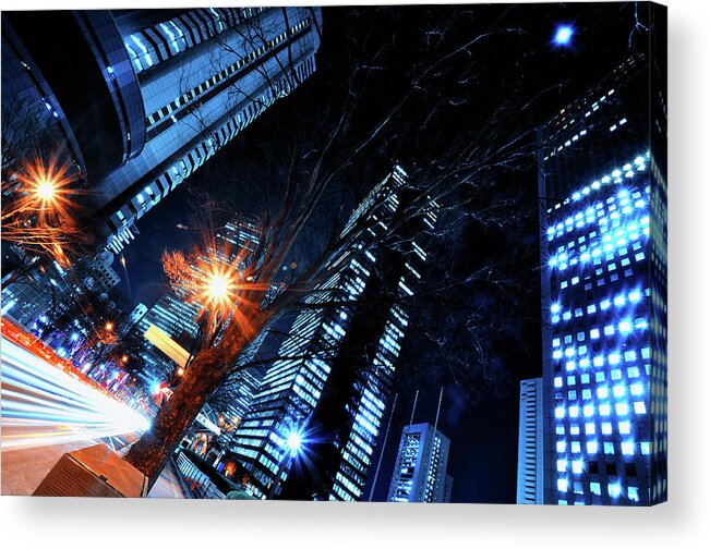 Outdoors Acrylic Print featuring the photograph Urban Nightscape #1 by Hidehiko Sakashita