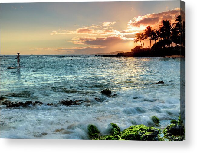 People Acrylic Print featuring the photograph Usa, Hawaii, Kauai, Poipu Beach #1 by Michele Falzone