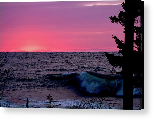 Waves Acrylic Print featuring the photograph Waves at Sunrise #1 by Hella Buchheim