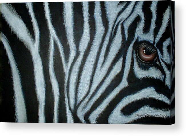 Zebra
Zebra Acrylic Print featuring the painting Zebra Eye by Cherie Roe Dirksen