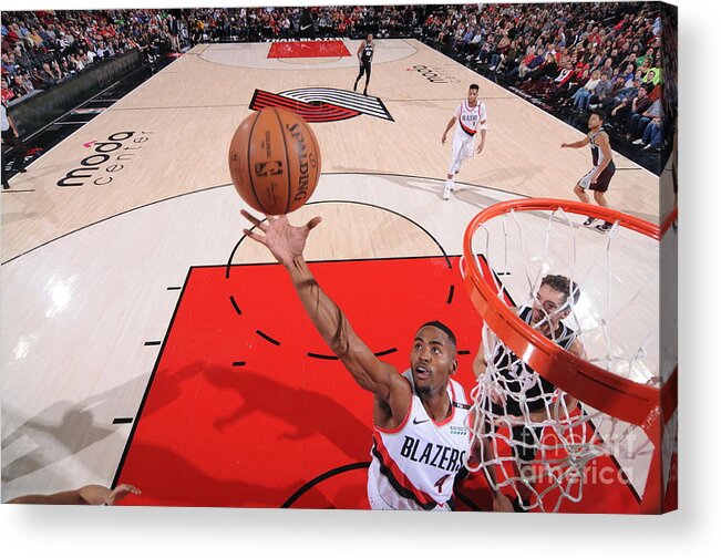 Moe Harkless Acrylic Print featuring the photograph San Antonio Spurs V Portland Trail by Sam Forencich