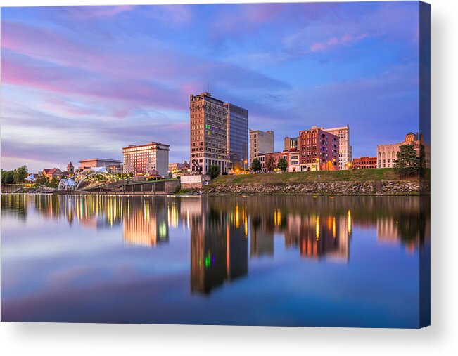 Cityscape Acrylic Print featuring the photograph Charleston, West Virginia, Usa Skyline #12 by Sean Pavone