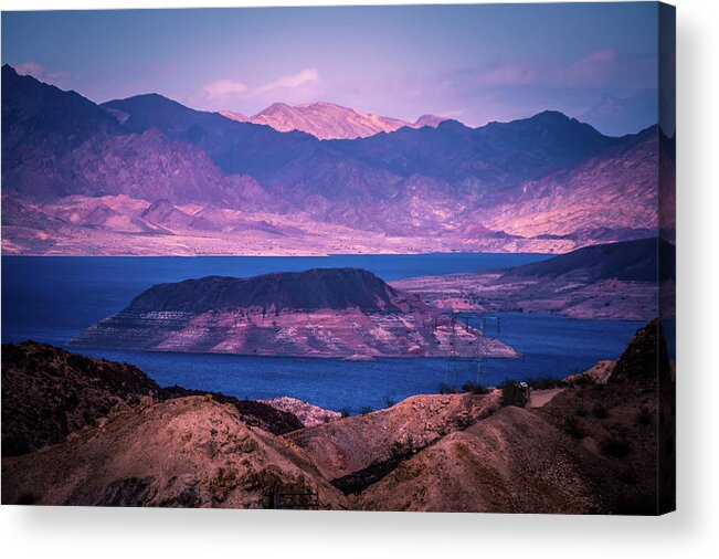 Lake Acrylic Print featuring the photograph Scenes At Lake Mead Nevada Arizona Stateline #15 by Alex Grichenko
