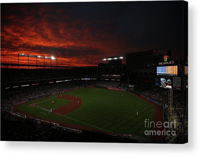 American League Baseball Acrylic Print featuring the photograph Toronto Blue Jays V Baltimore Orioles by Patrick Smith
