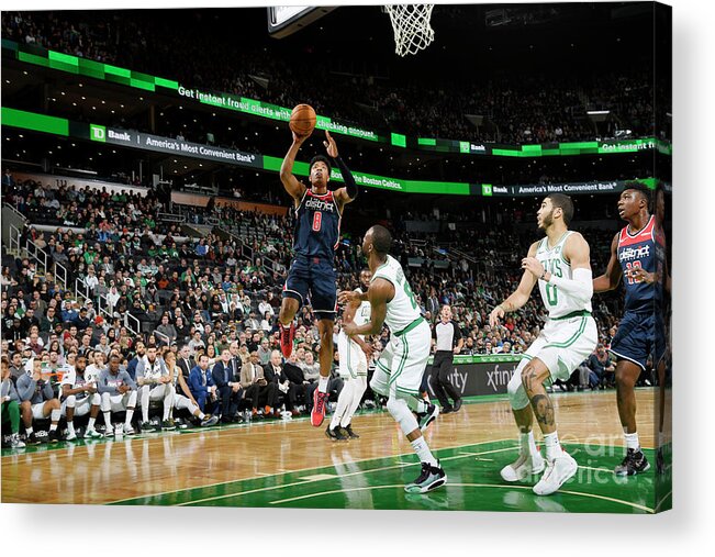 Rui Hachimura Acrylic Print featuring the photograph Washington Wizards V Boston Celtics by Brian Babineau