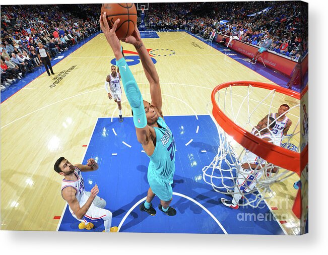 Nba Pro Basketball Acrylic Print featuring the photograph Charlotte Hornets V Philadelphia 76ers by Jesse D. Garrabrant