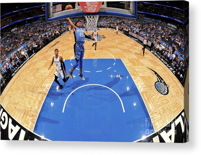 Wesley Iwundu Acrylic Print featuring the photograph San Antonio Spurs V Orlando Magic #16 by Fernando Medina