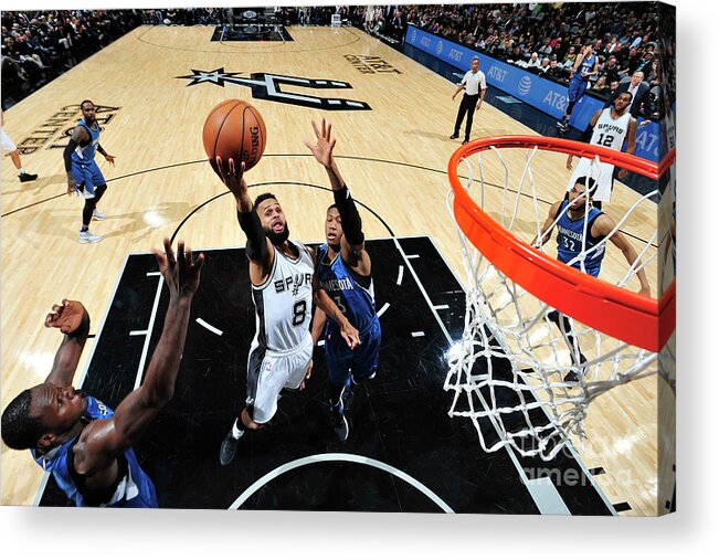 Nba Pro Basketball Acrylic Print featuring the photograph Minnesota Timberwolves V San Antonio by Mark Sobhani